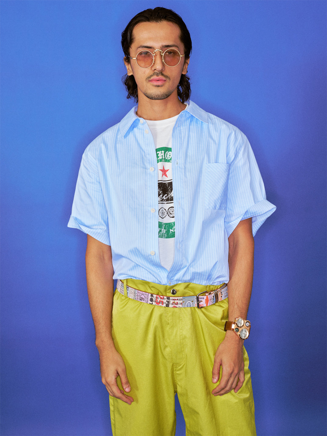 TREclub | Blue Striped Short Sleeve Shirt - PSYLOS 1, TREclub | Blue Striped Short Sleeve Shirt, T-Shirt, TREclub•JAPAN, PSYLOS 1