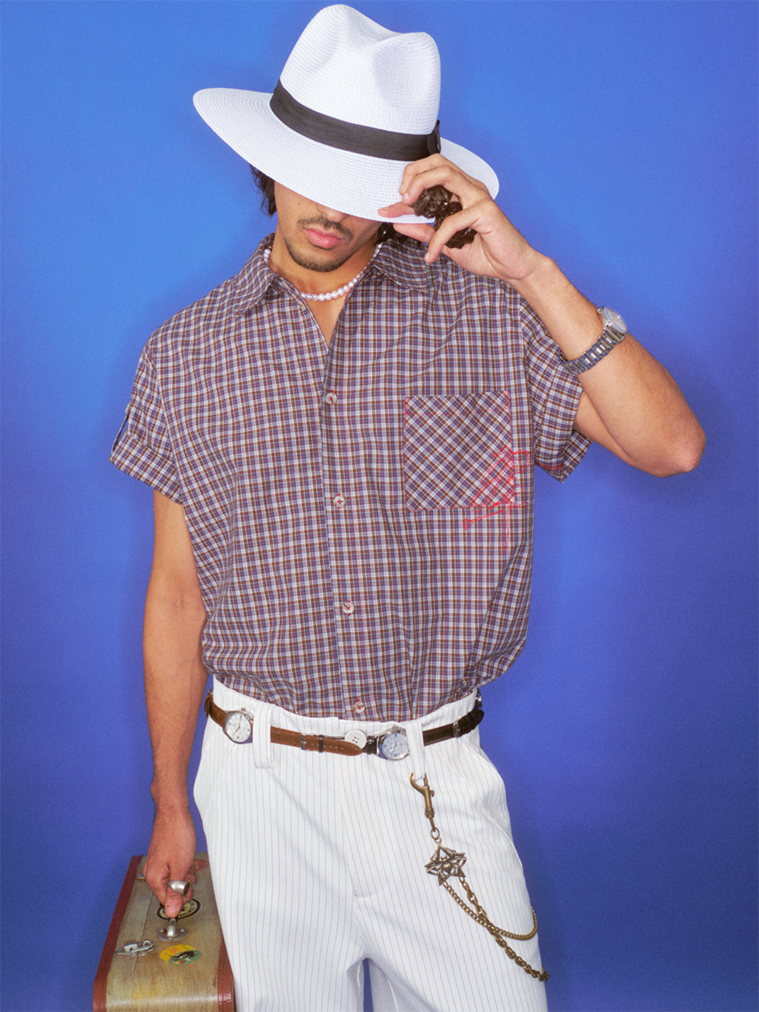 TREclub | Embroidered Roll-Sleeve Striped Shirt - PSYLOS 1, TREclub | Embroidered Roll-Sleeve Striped Shirt, T-Shirt, TREclub•JAPAN, PSYLOS 1