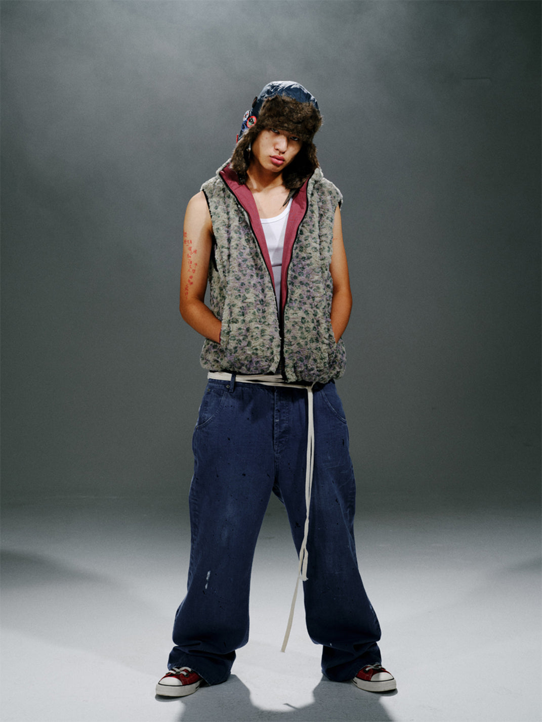 TREclub | Floral Leopard Print Reversible Vest - PSYLOS 1, TREclub | Floral Leopard Print Reversible Vest, Vest, TREclub•JAPAN, PSYLOS 1