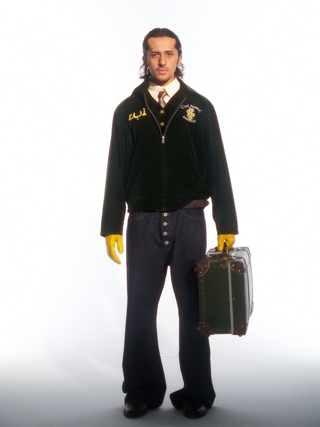 TREclub |   Jacket with Pearl Detail-Green Velvet - PSYLOS 1, TREclub |   Jacket with Pearl Detail-Green Velvet, Jackets, TREclub•JAPAN, PSYLOS 1