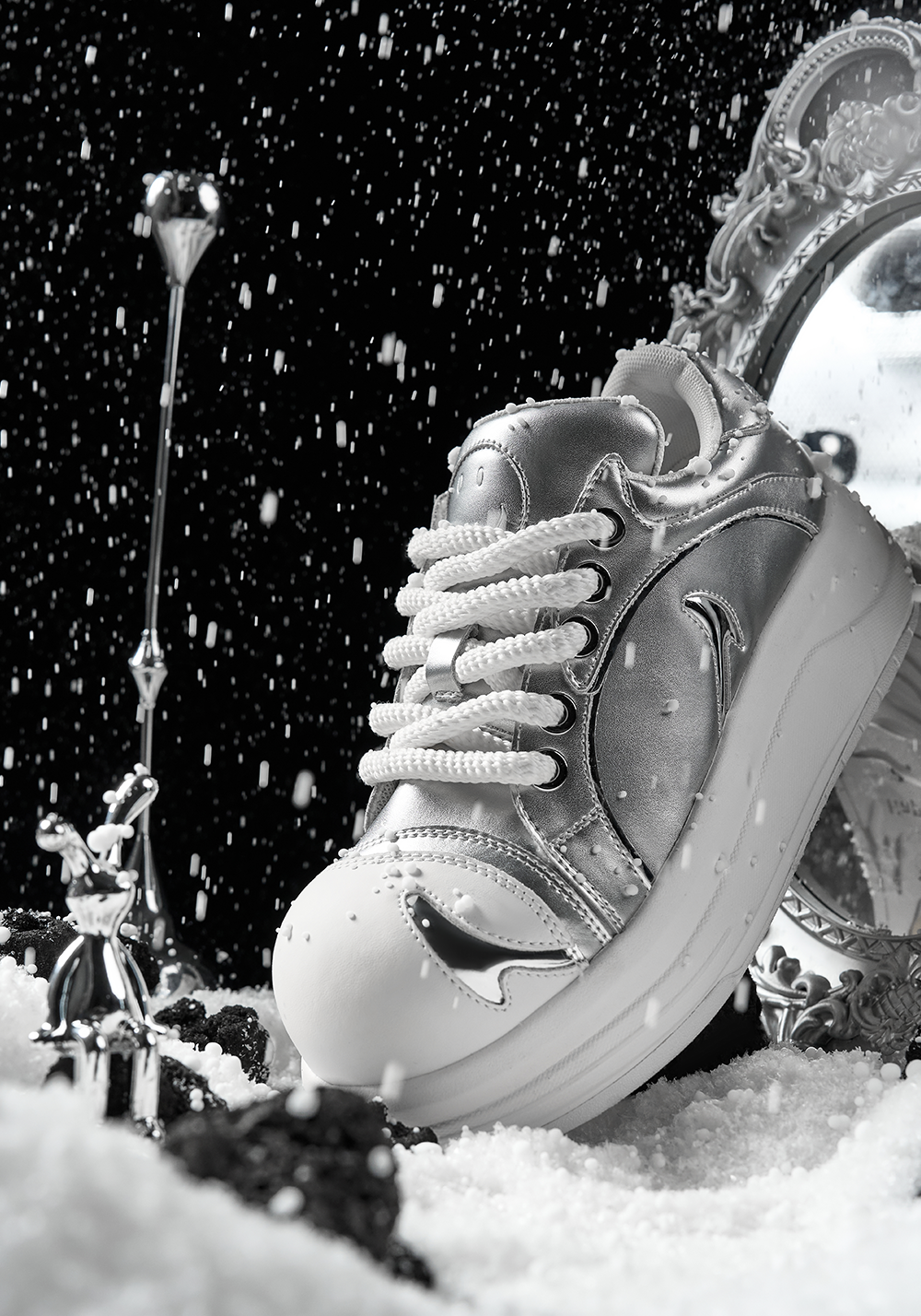 SMILEY丨Big Head Shoes Series-Silver - PSYLOS 1, SMILEY丨Big Head Shoes Series-Silver, Chunky Sneakers, SMILEY•JAPAN, PSYLOS 1