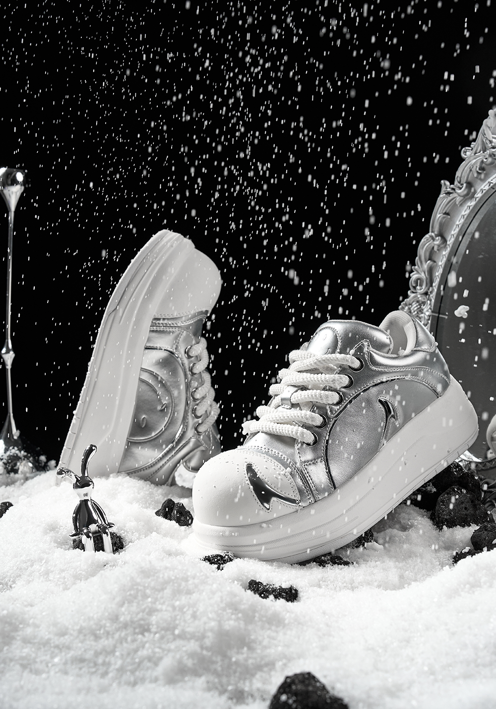 SMILEY丨Big Head Shoes Series-Silver - PSYLOS 1, SMILEY丨Big Head Shoes Series-Silver, Chunky Sneakers, SMILEY•JAPAN, PSYLOS 1