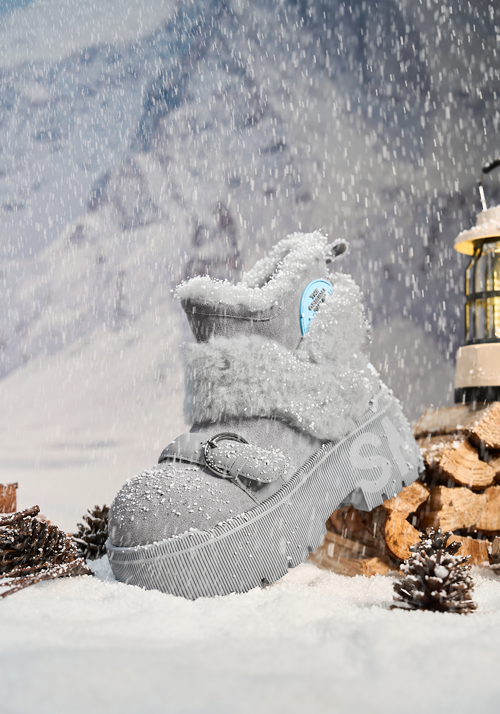 SMILEY丨Short Snow Boots-Gray - PSYLOS 1, SMILEY丨Short Snow Boots-Gray, Boots, SMILEY•JAPAN, PSYLOS 1