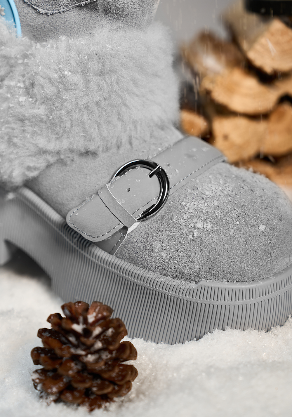 SMILEY丨Short Snow Boots-Gray - PSYLOS 1, SMILEY丨Short Snow Boots-Gray, Boots, SMILEY•JAPAN, PSYLOS 1