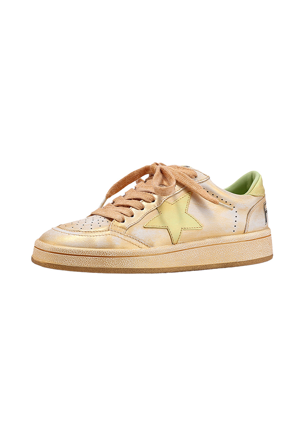 BellaLily丨Distressed Star-Embellished Dirty Sneakers-Yellow - PSYLOS 1, BellaLily丨Distressed Star-Embellished Dirty Sneakers-Yellow, Skate Shoes, BellaLily•JAPAN, PSYLOS 1