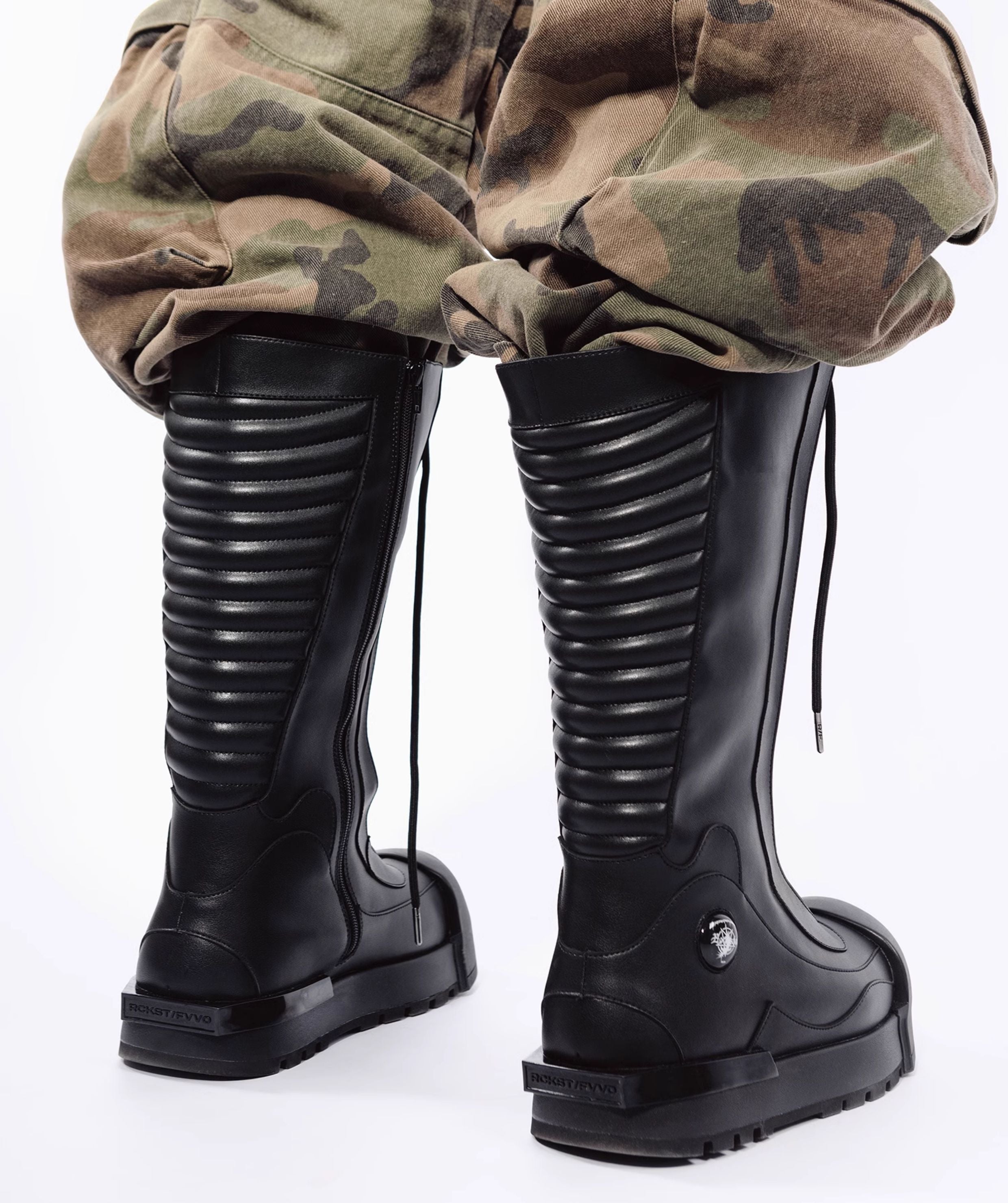 FVVO丨Ironclad Beetle PU Black Leather Boots-Black&High - PSYLOS 1, FVVO丨Ironclad Beetle PU Black Leather Boots-Black&High, Boots, FVVO&ROCKSTA•JAPAN, PSYLOS 1