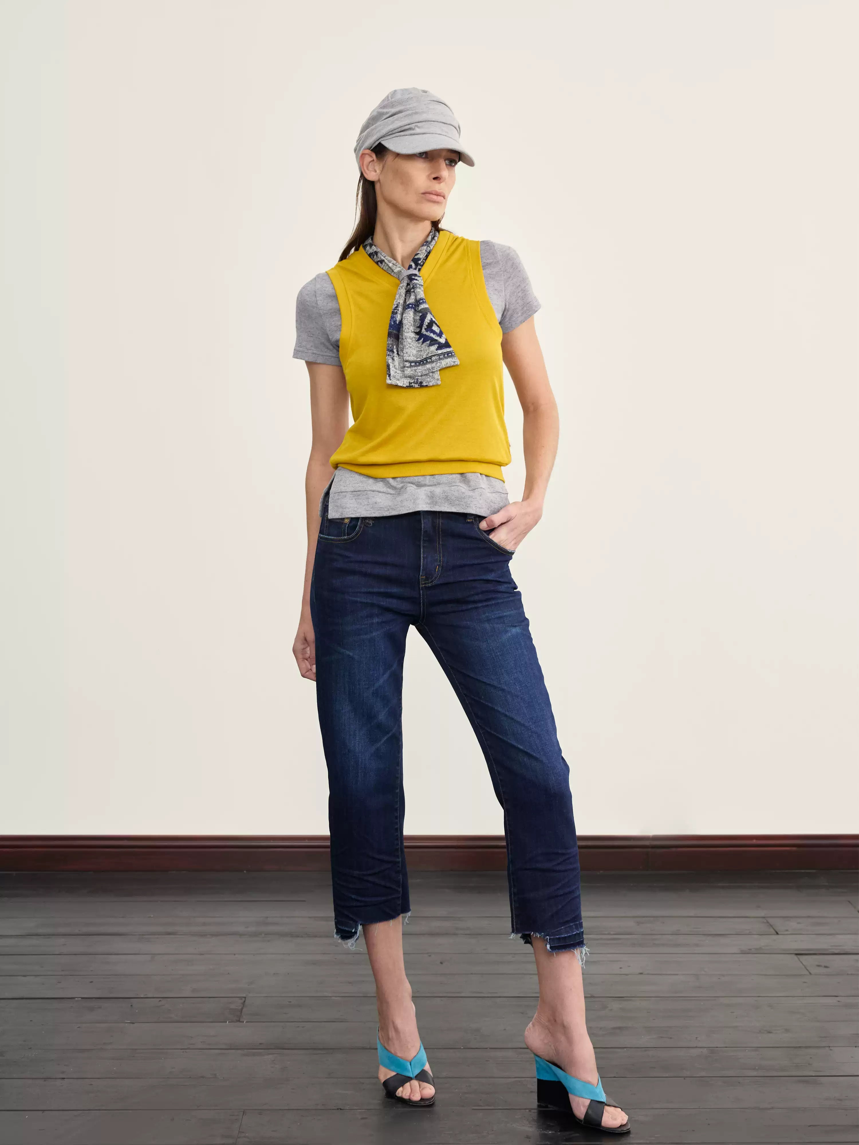 NyDkyel丨V-Neck Layering Knit Vest-Yellow - PSYLOS 1, NyDkyel丨V-Neck Layering Knit Vest-Yellow, Sweater, NyDkyel, PSYLOS 1