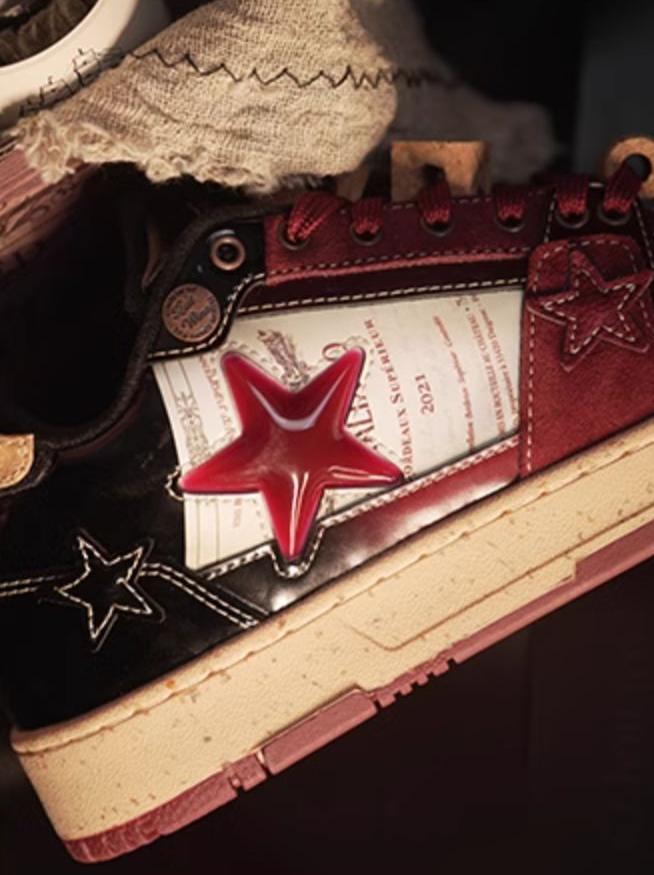 KAALIXTO丨Retro Star Sneakers-Wine Limited - PSYLOS 1, KAALIXTO丨Retro Star Sneakers-Wine Limited, Skate Shoes, Hype States Sale, PSYLOS 1