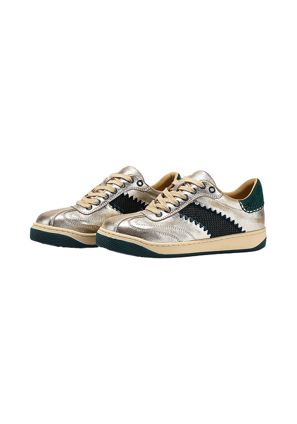 BellaLily丨Gold Accent Low-Top Training Shoes-Green&Silver - PSYLOS 1, BellaLily丨Gold Accent Low-Top Training Shoes-Green&Silver, Retro Trainers, BellaLily•JAPAN, PSYLOS 1