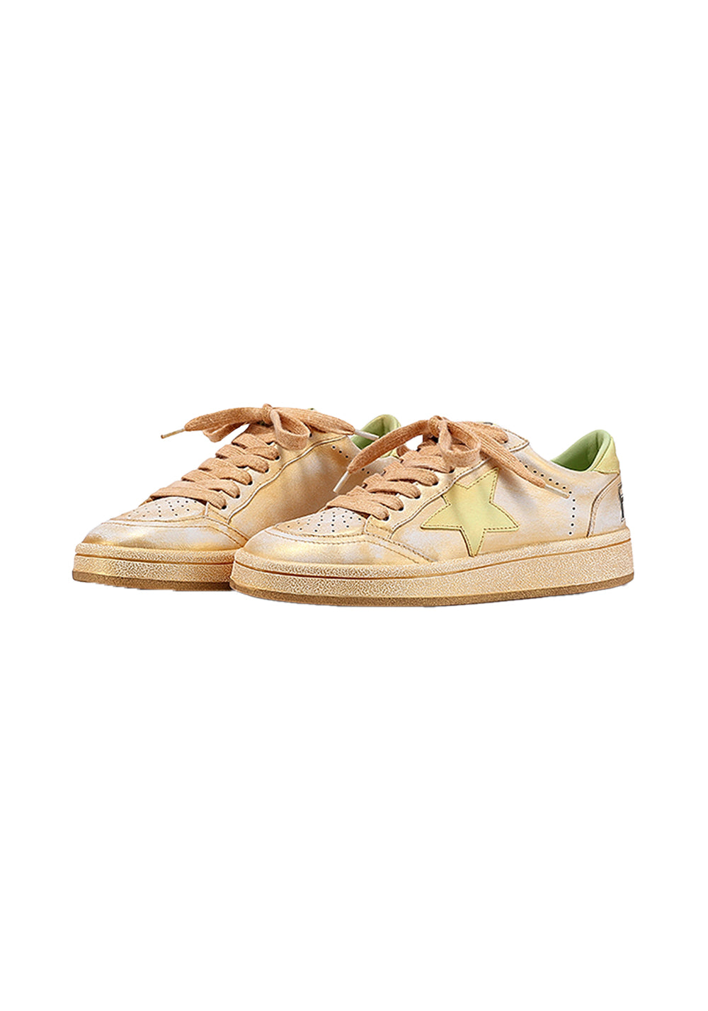BellaLily丨Distressed Star-Embellished Dirty Sneakers-Yellow - PSYLOS 1, BellaLily丨Distressed Star-Embellished Dirty Sneakers-Yellow, Skate Shoes, BellaLily•JAPAN, PSYLOS 1