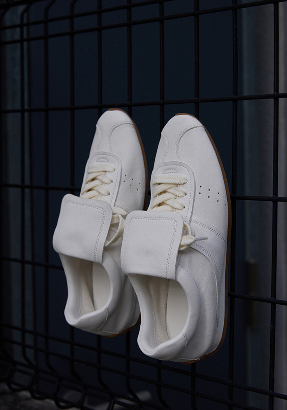 Le' Murmure | 90s Washed Vintage Leather Tennis Shoes - PSYLOS 1, Le' Murmure | 90s Washed Vintage Leather Tennis Shoes, Retro Trainers, Le' Murmure, PSYLOS 1