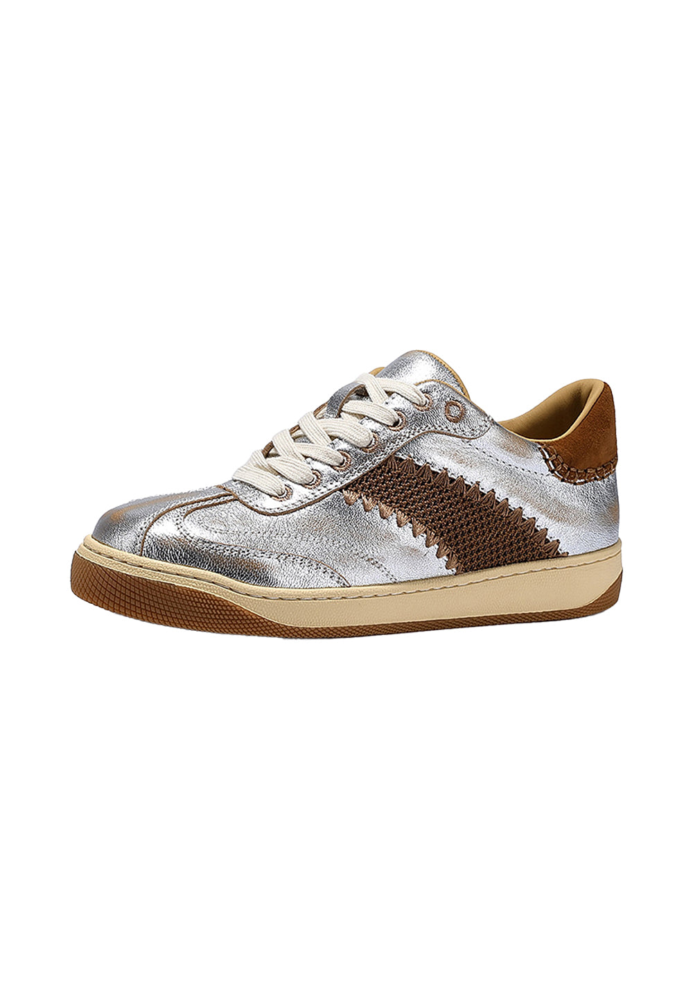 BellaLily | Gold Accent Low-Top Training Shoes-Silver&Brown - PSYLOS 1, BellaLily | Gold Accent Low-Top Training Shoes-Silver&Brown, Retro Trainers, BellaLily•JAPAN, PSYLOS 1