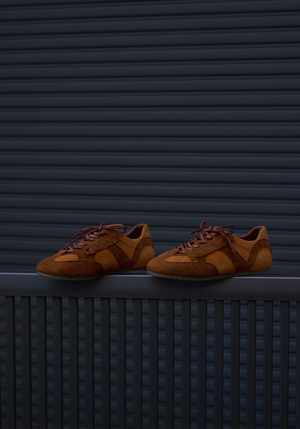 Le' Murmure | Baby Calfskin Thin-Sole Retro Sneakers-Brown - PSYLOS 1, Le' Murmure | Baby Calfskin Thin-Sole Retro Sneakers-Brown, Retro Trainers, Le' Murmure, PSYLOS 1