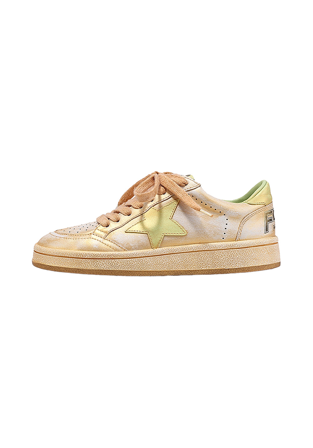 BellaLily丨Distressed Star-Embellished Dirty Sneakers-Yellow - PSYLOS 1, BellaLily丨Distressed Star-Embellished Dirty Sneakers-Yellow, Skate Shoes, BellaLily•JAPAN, PSYLOS 1