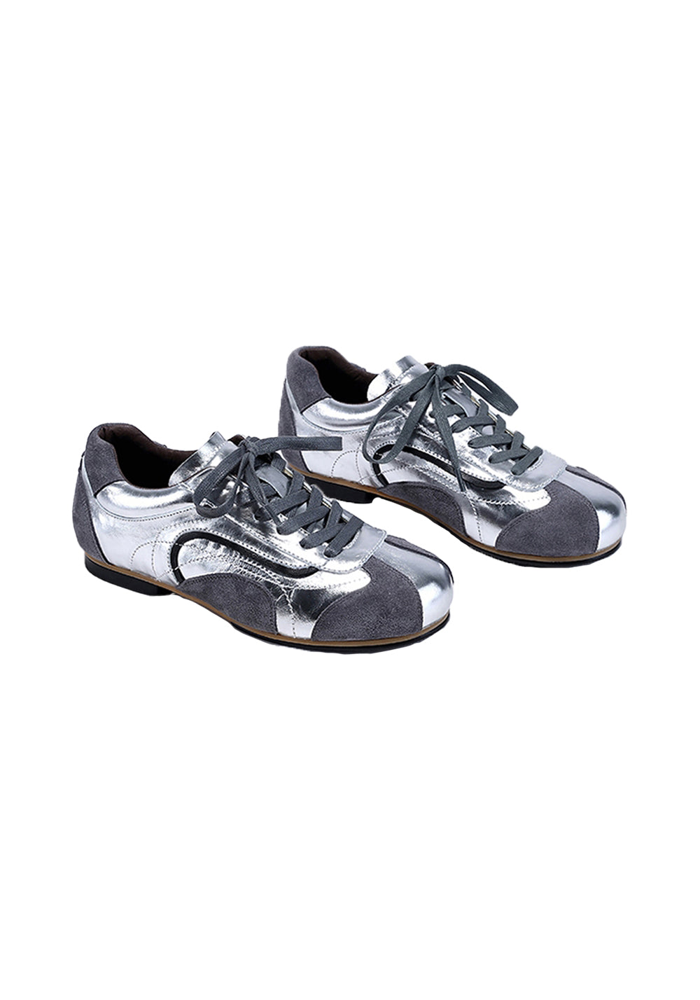 BellaLily丨Leather-Paneled Minimalist Training Shoes-White&Gray - PSYLOS 1, BellaLily丨Leather-Paneled Minimalist Training Shoes-White&Gray, Retro Trainers, BellaLily•JAPAN, PSYLOS 1