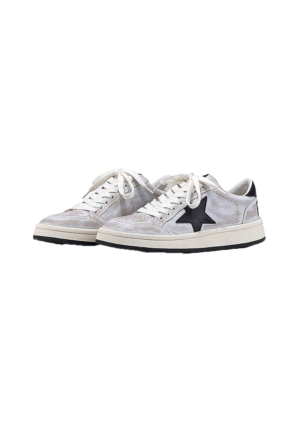 BellaLily丨Distressed Star-Embellished Dirty Sneakers-Gray - PSYLOS 1, BellaLily丨Distressed Star-Embellished Dirty Sneakers-Gray, Skate Shoes, BellaLily•JAPAN, PSYLOS 1