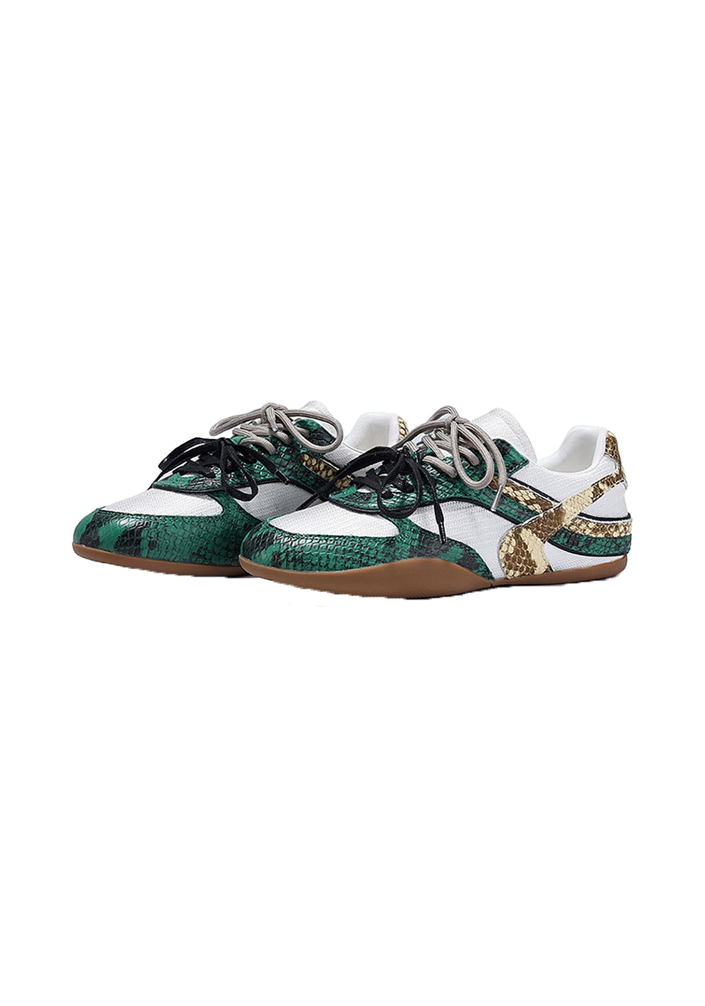 BellaLily丨Snake-Print Mesh Retro Running Shoes-Emerald Green - PSYLOS 1, BellaLily丨Snake-Print Mesh Retro Running Shoes-Emerald Green, Retro Trainers, BellaLily•JAPAN, PSYLOS 1