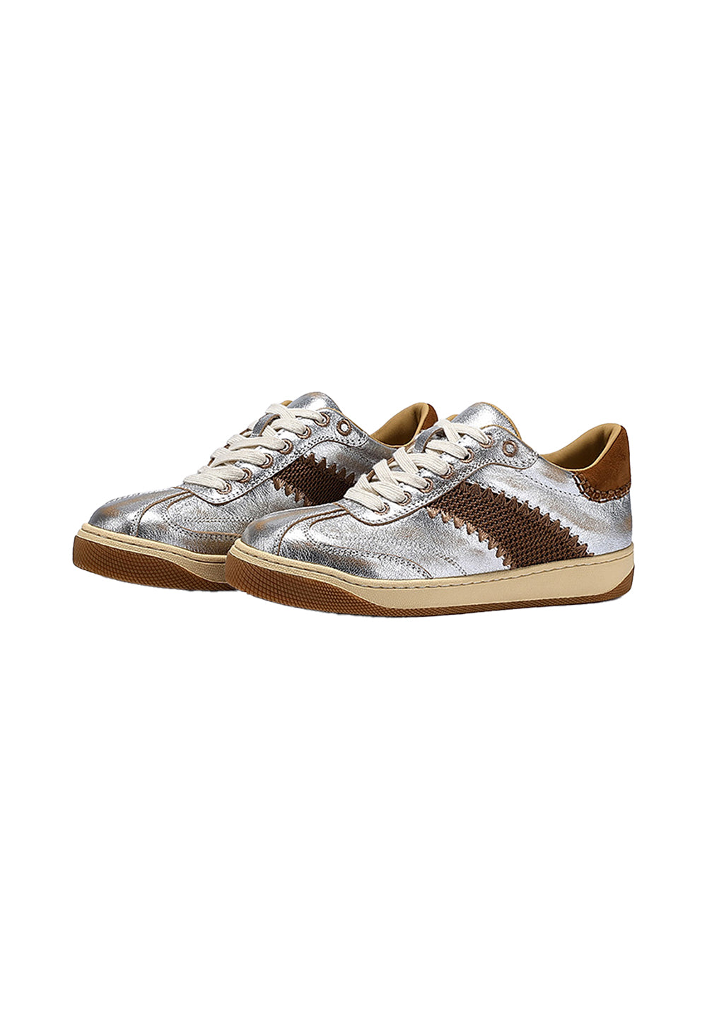 BellaLily | Gold Accent Low-Top Training Shoes-Silver&Brown - PSYLOS 1, BellaLily | Gold Accent Low-Top Training Shoes-Silver&Brown, Retro Trainers, BellaLily•JAPAN, PSYLOS 1