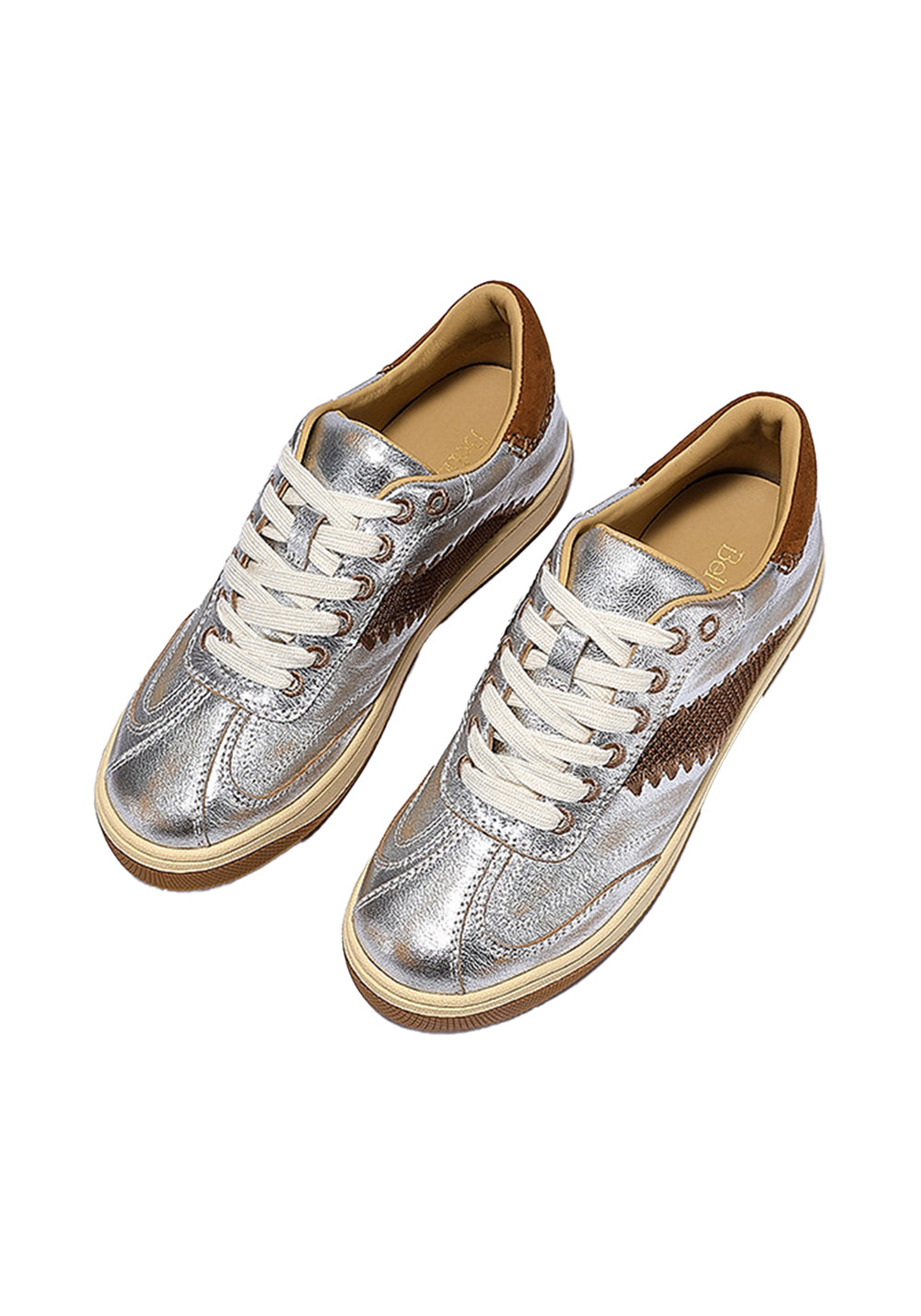 BellaLily | Gold Accent Low-Top Training Shoes-Silver&Brown - PSYLOS 1, BellaLily | Gold Accent Low-Top Training Shoes-Silver&Brown, Retro Trainers, BellaLily•JAPAN, PSYLOS 1