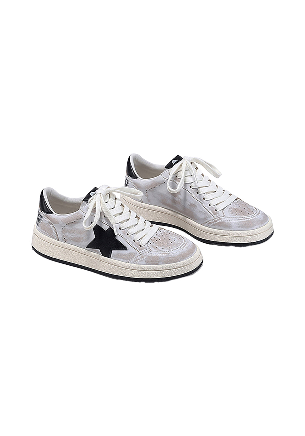 BellaLily丨Distressed Star-Embellished Dirty Sneakers-Gray - PSYLOS 1, BellaLily丨Distressed Star-Embellished Dirty Sneakers-Gray, Skate Shoes, BellaLily•JAPAN, PSYLOS 1