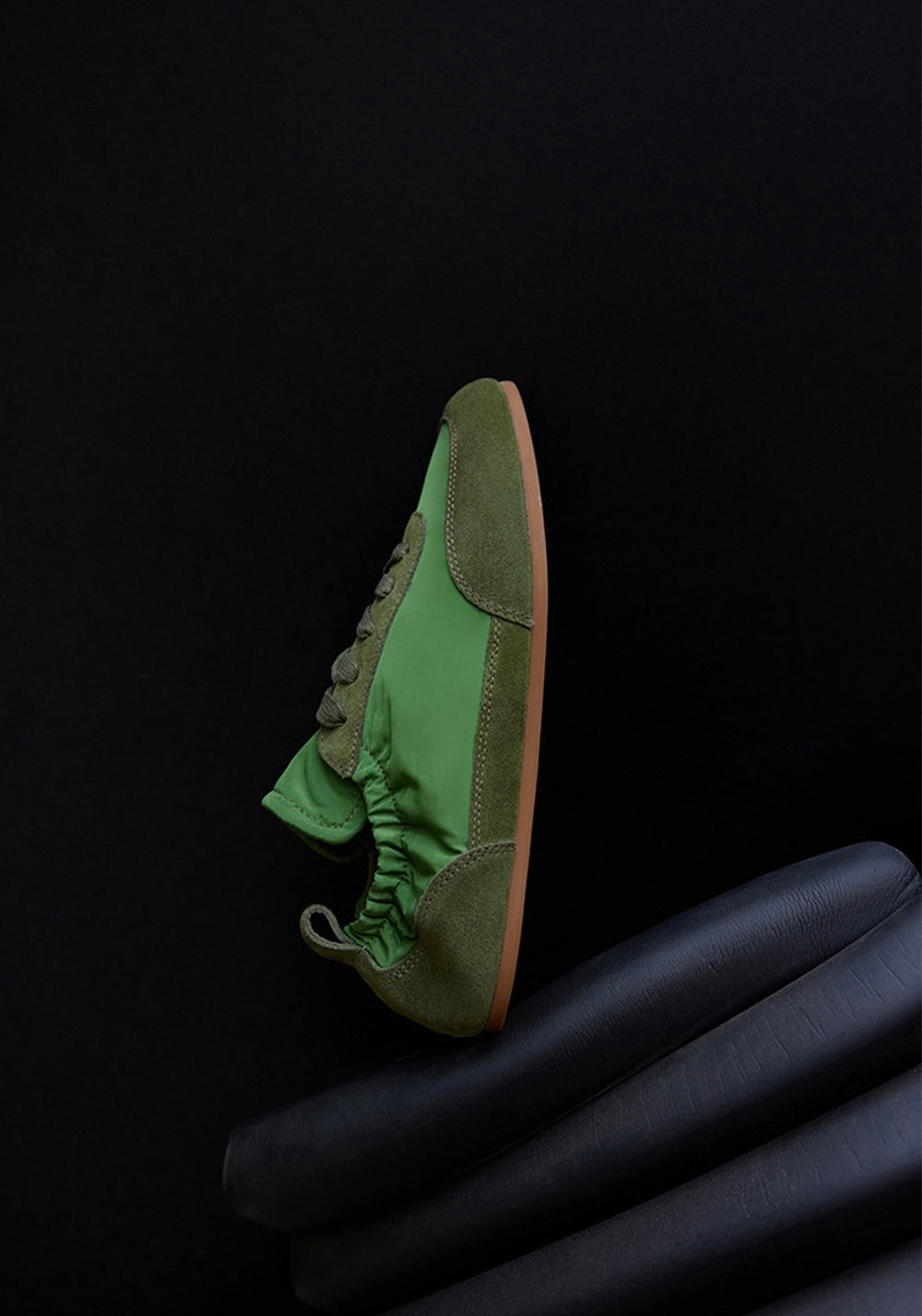 Le' Murmure | English Ivy Green Lambskin Vintage Sneakers - PSYLOS 1, Le' Murmure | English Ivy Green Lambskin Vintage Sneakers, Retro Trainers, Le' Murmure, PSYLOS 1