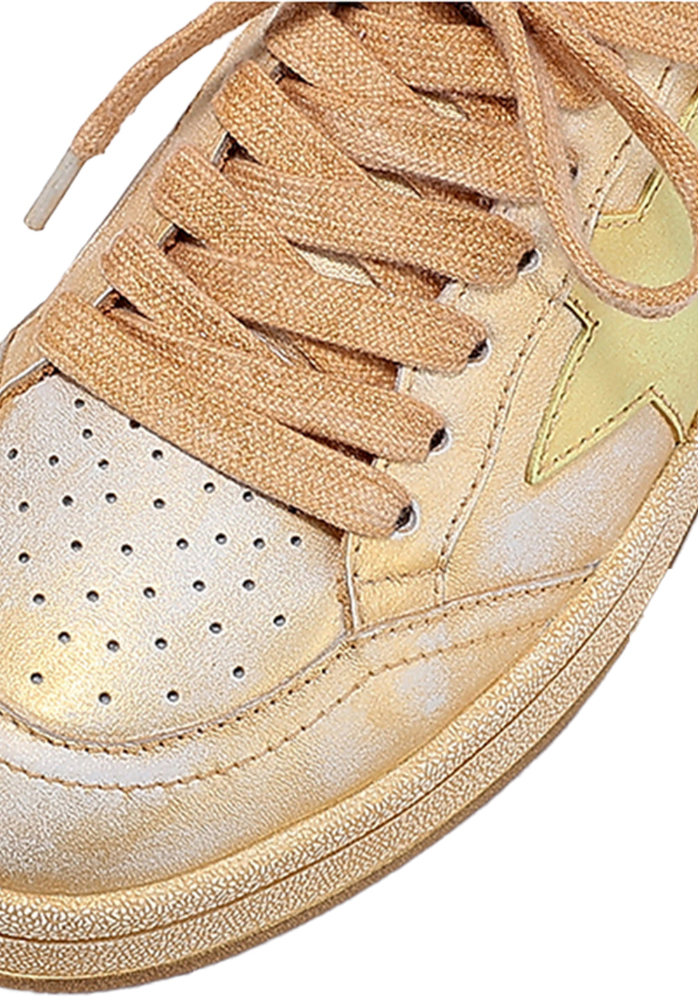 BellaLily丨Distressed Star-Embellished Dirty Sneakers-Yellow - PSYLOS 1, BellaLily丨Distressed Star-Embellished Dirty Sneakers-Yellow, Skate Shoes, BellaLily•JAPAN, PSYLOS 1