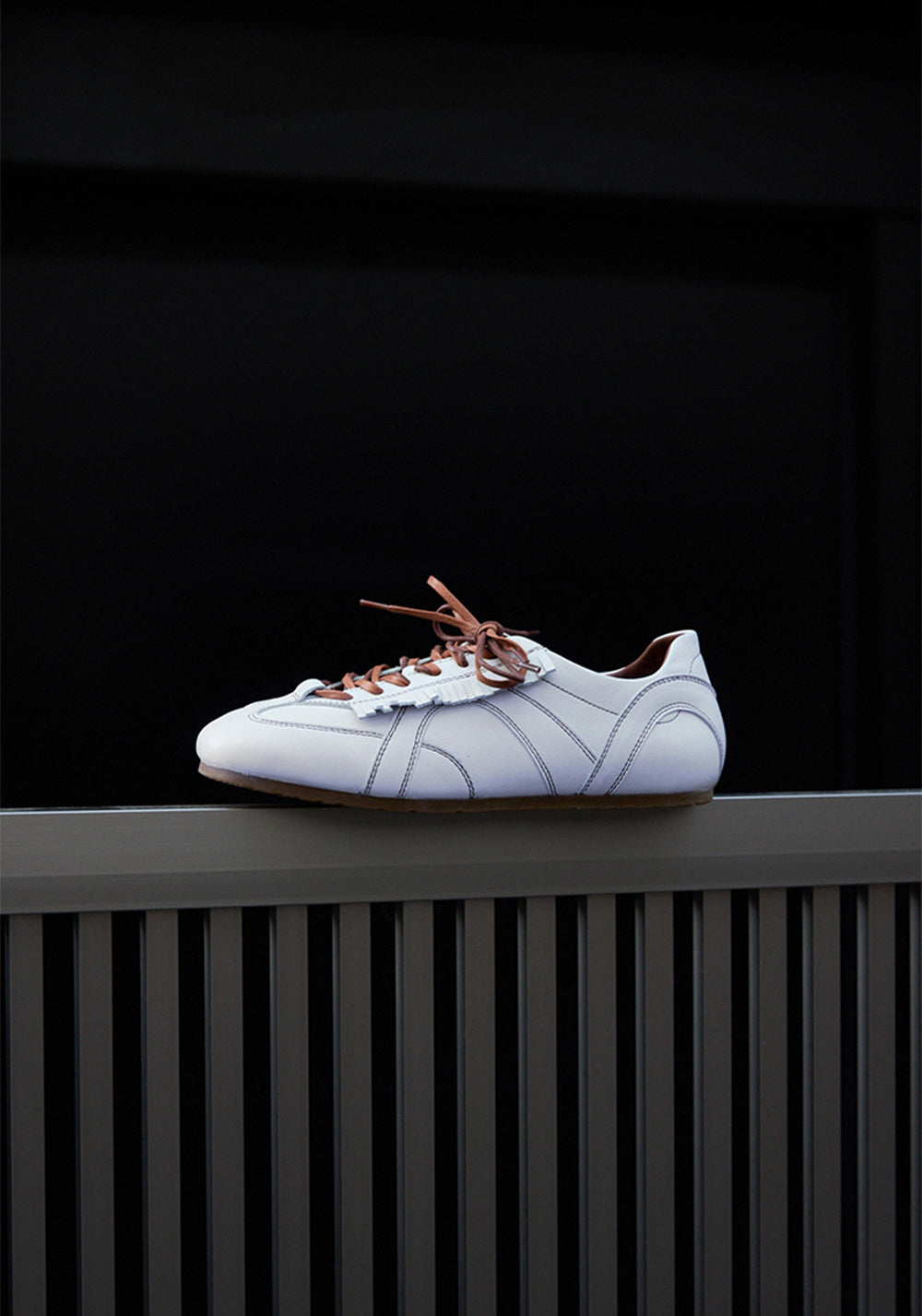 Le' Murmure | Baby Calfskin Thin-Sole Retro Sneakers-White - PSYLOS 1, Le' Murmure | Baby Calfskin Thin-Sole Retro Sneakers-White, Retro Trainers, Le' Murmure, PSYLOS 1