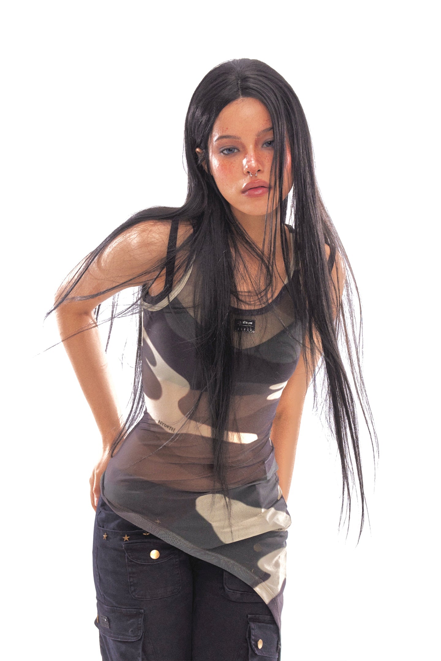 Camo Print Mesh Vest - PSYLOS 1, Camo Print Mesh Vest, Tank Top, NyDkyel, PSYLOS 1