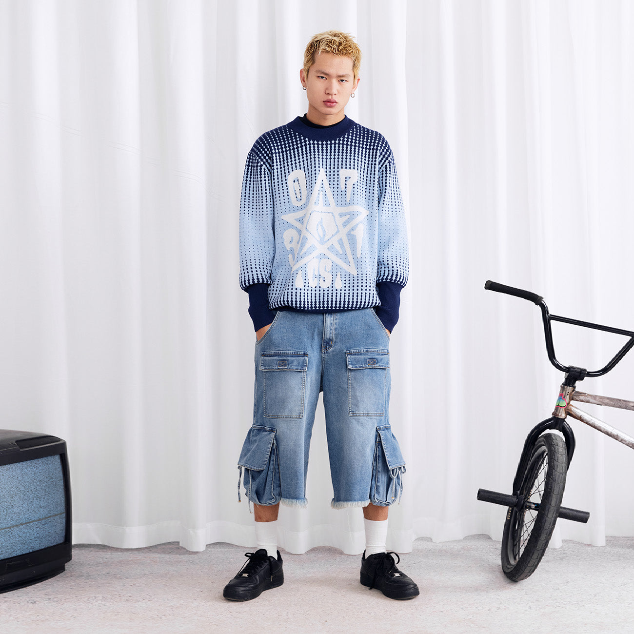 Jacquard Gradient Sweater - PSYLOS 1, Jacquard Gradient Sweater, Sweater, Burnin, PSYLOS 1