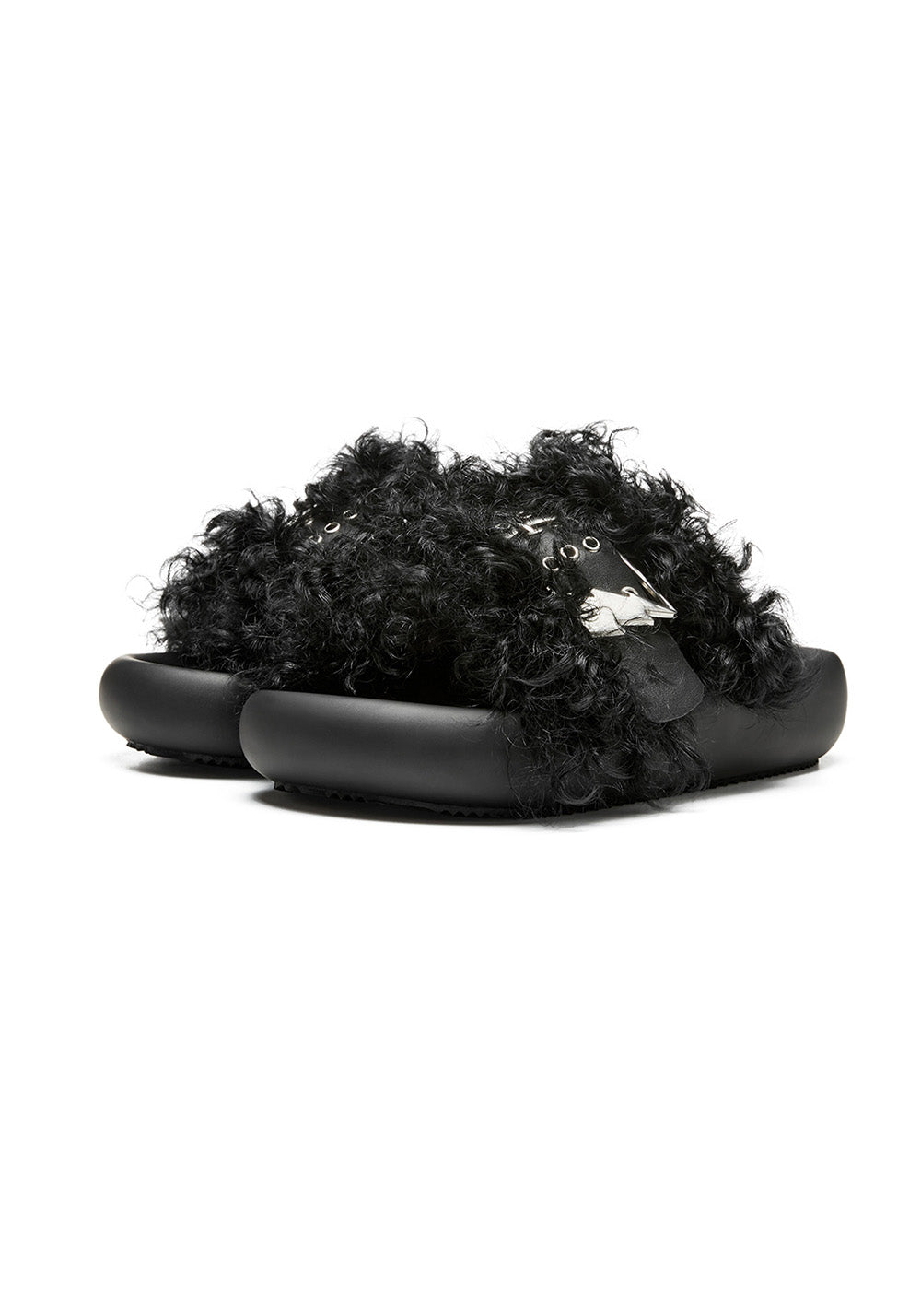 XMZY | Wool Blend Fashion Slides-Black - PSYLOS 1, XMZY | Wool Blend Fashion Slides-Black, Slippers, XMZY•JAPAN, PSYLOS 1