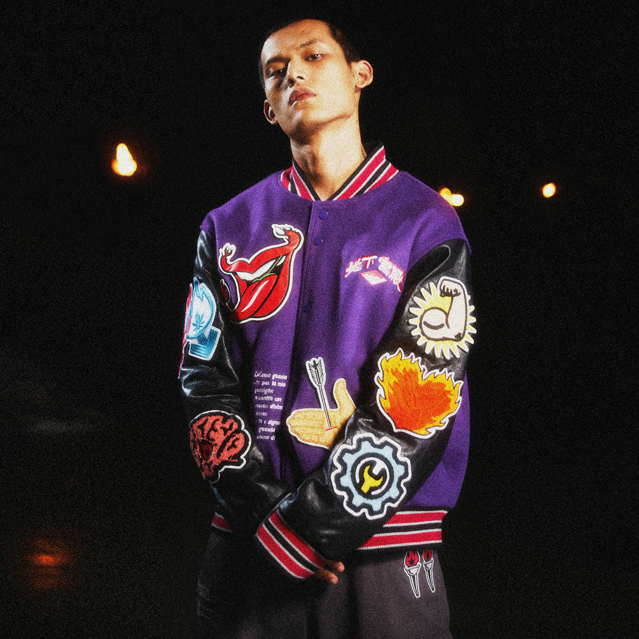 BURNIN* 11th Anniversary Underground Palace Velcro Patch Baseball Jacket - PSYLOS 1, BURNIN* 11th Anniversary Underground Palace Velcro Patch Baseball Jacket, Jacket, Burnin, PSYLOS 1