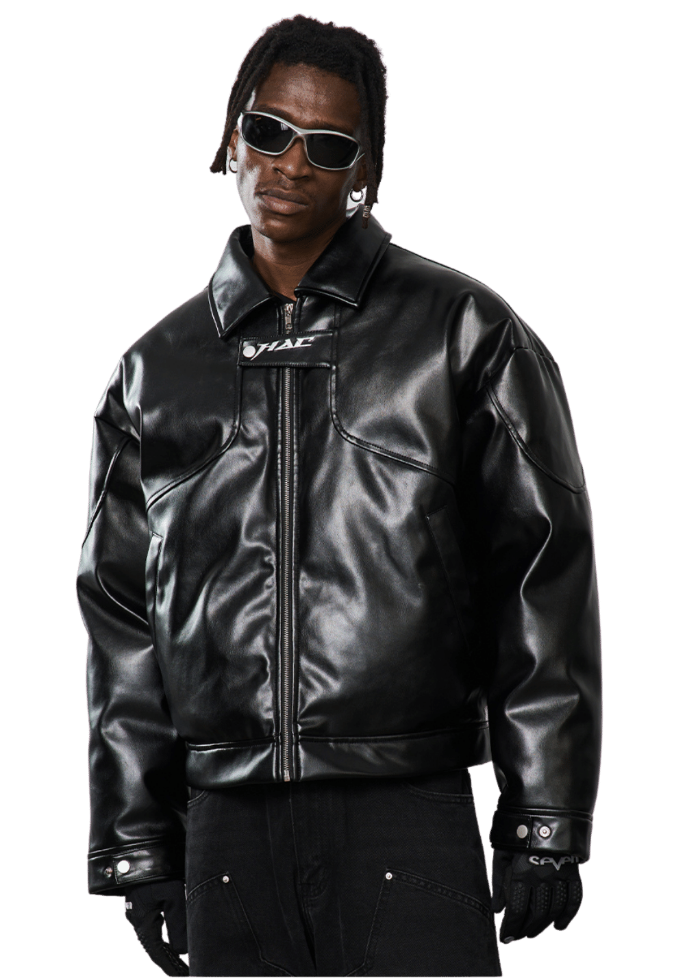 Embroidered Racing Leather Jacket - PSYLOS 1, Embroidered Racing Leather Jacket, Jacket, HARSH AND CRUEL, PSYLOS 1