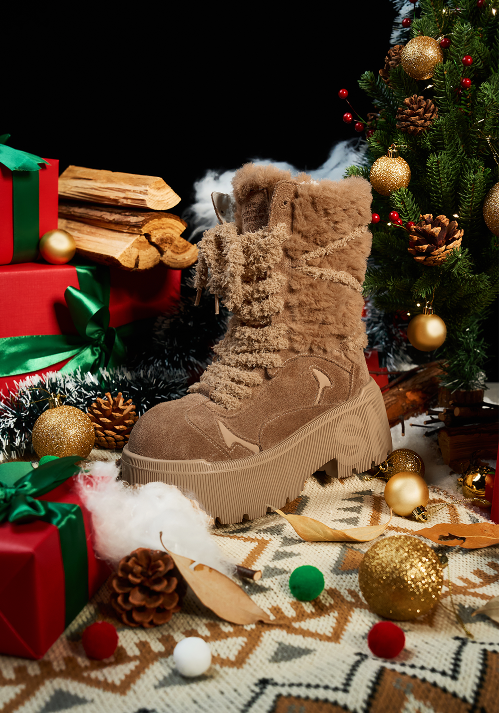 SMILEY丨Tall Snow Boots-Camel - PSYLOS 1, SMILEY丨Tall Snow Boots-Camel, Boots, SMILEY•JAPAN, PSYLOS 1