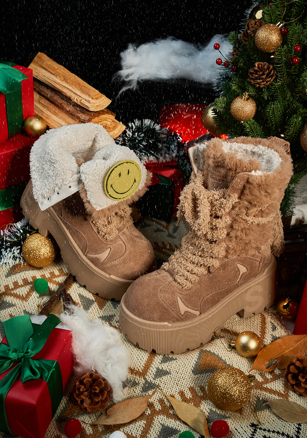 SMILEY丨Tall Snow Boots-Camel - PSYLOS 1, SMILEY丨Tall Snow Boots-Camel, Boots, SMILEY•JAPAN, PSYLOS 1