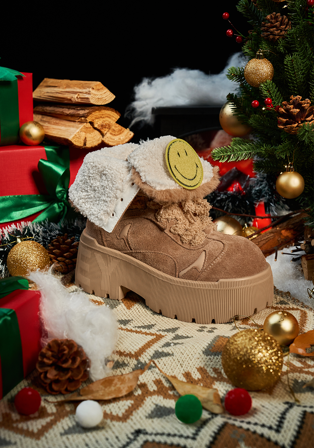 SMILEY丨Tall Snow Boots-Camel - PSYLOS 1, SMILEY丨Tall Snow Boots-Camel, Boots, SMILEY•JAPAN, PSYLOS 1