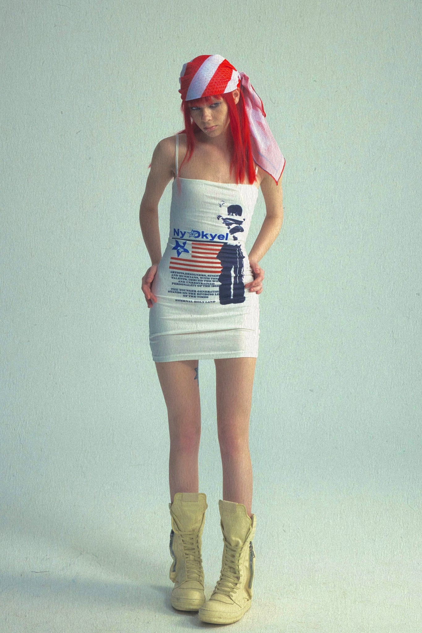 National Flag Print Double Layer Anti-Exposure Dress