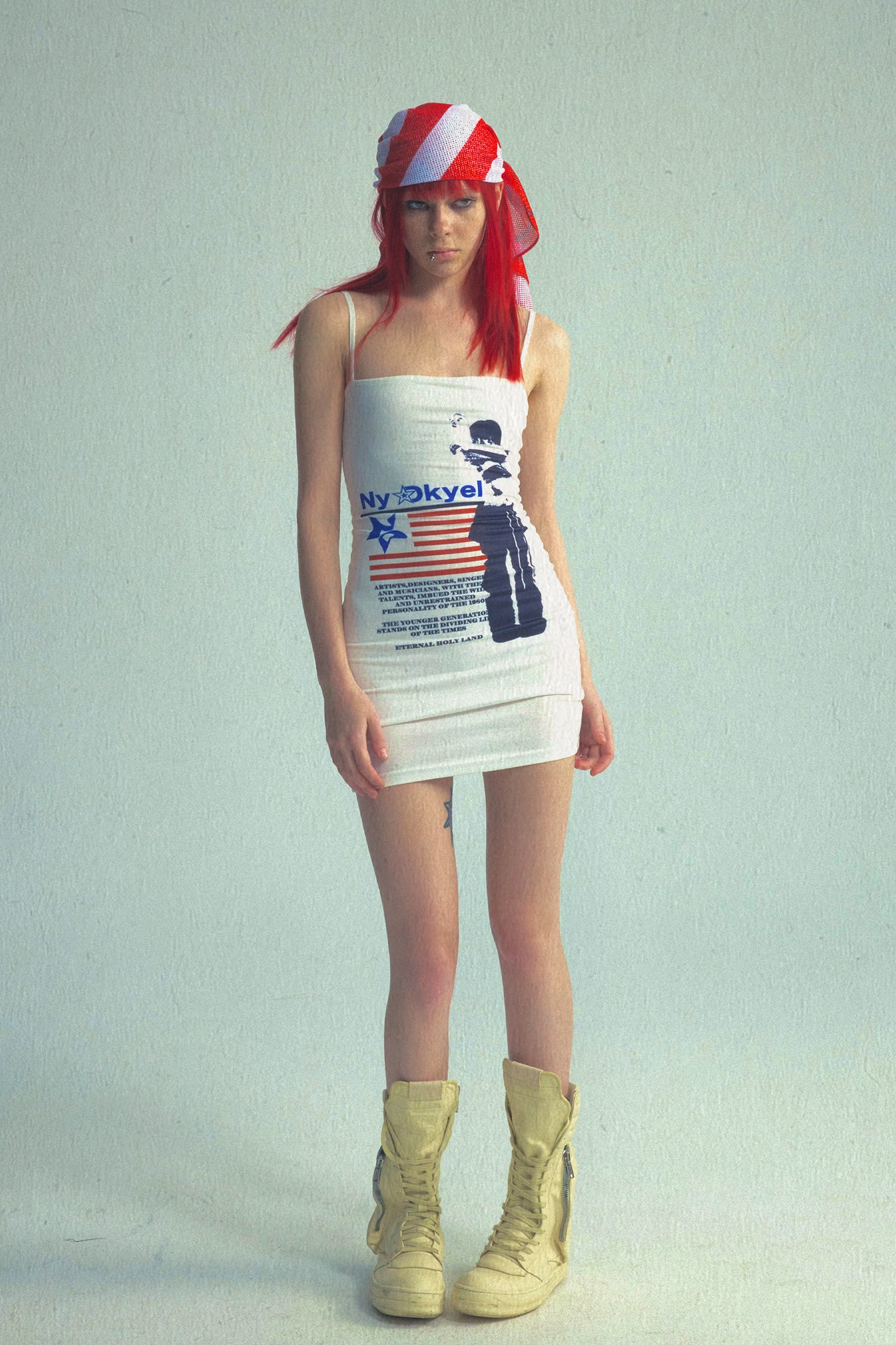 Flag Print Anti-Exposure Dress - PSYLOS 1, Flag Print Anti-Exposure Dress, Dresses, NyDkyel, PSYLOS 1