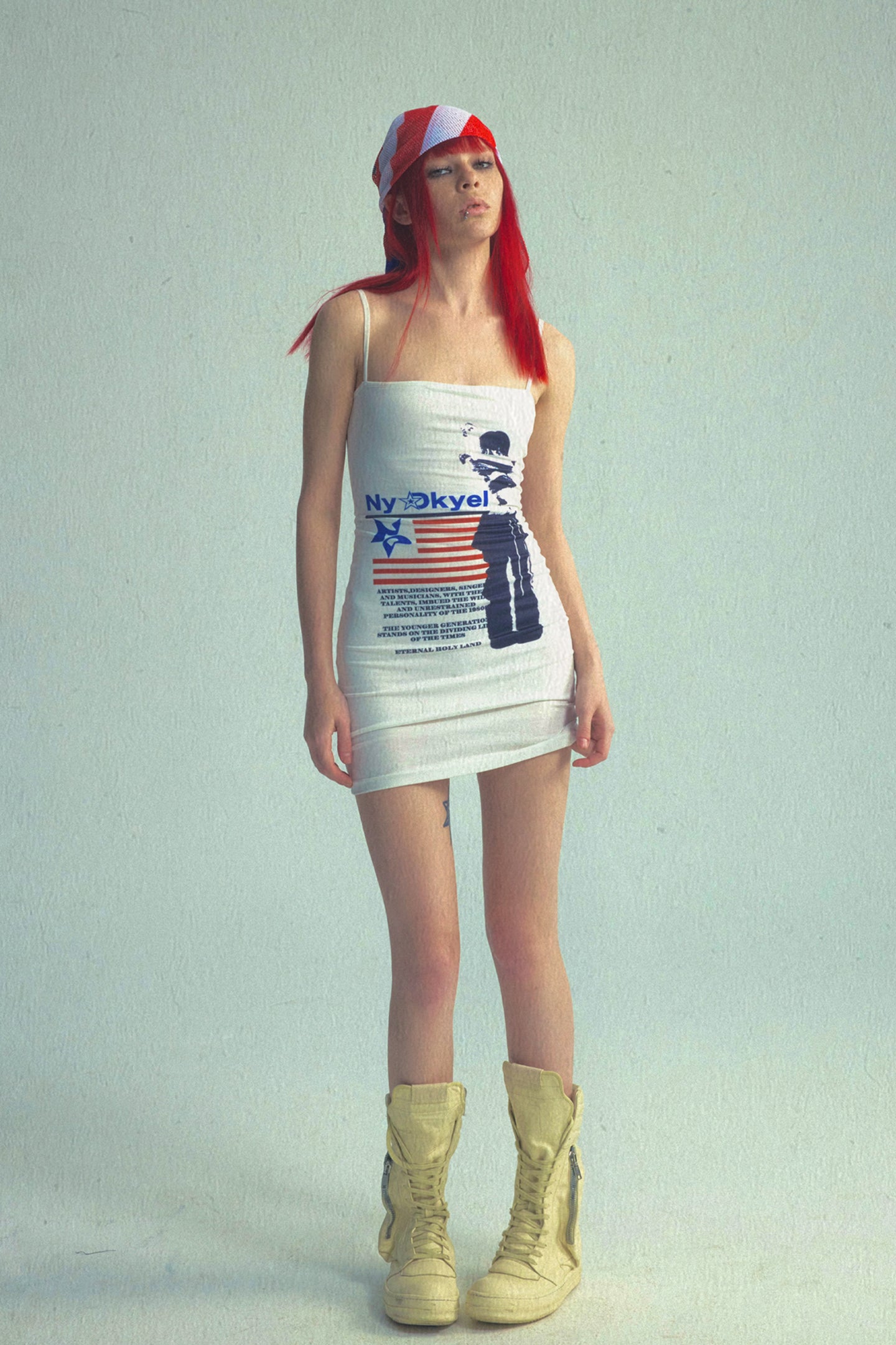 Flag Print Anti-Exposure Dress - PSYLOS 1, Flag Print Anti-Exposure Dress, Dresses, NyDkyel, PSYLOS 1