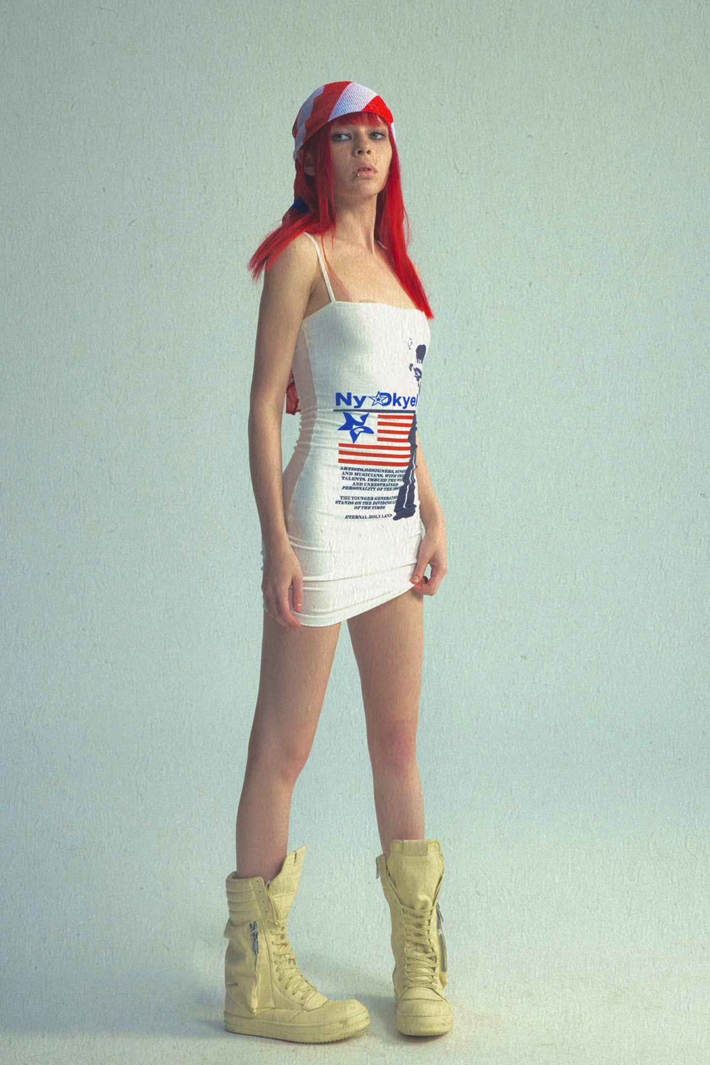 Flag Print Anti-Exposure Dress - PSYLOS 1, Flag Print Anti-Exposure Dress, Dresses, NyDkyel, PSYLOS 1