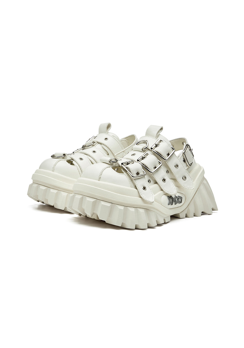 XMZY | Metallic Punk Platform Sandals-White - PSYLOS 1, XMZY | Metallic Punk Platform Sandals-White, Sandals, XMZY•JAPAN, PSYLOS 1
