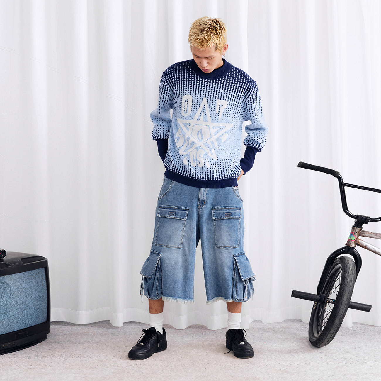 Jacquard Gradient Sweater - PSYLOS 1, Jacquard Gradient Sweater, Sweater, Burnin, PSYLOS 1