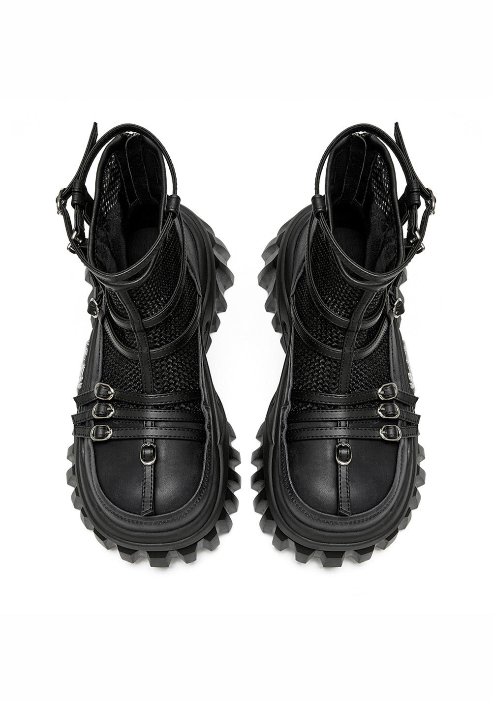 XMZY | Lace Mesh Combat Boots-Black - PSYLOS 1, XMZY | Lace Mesh Combat Boots-Black, Boots, XMZY•JAPAN, PSYLOS 1