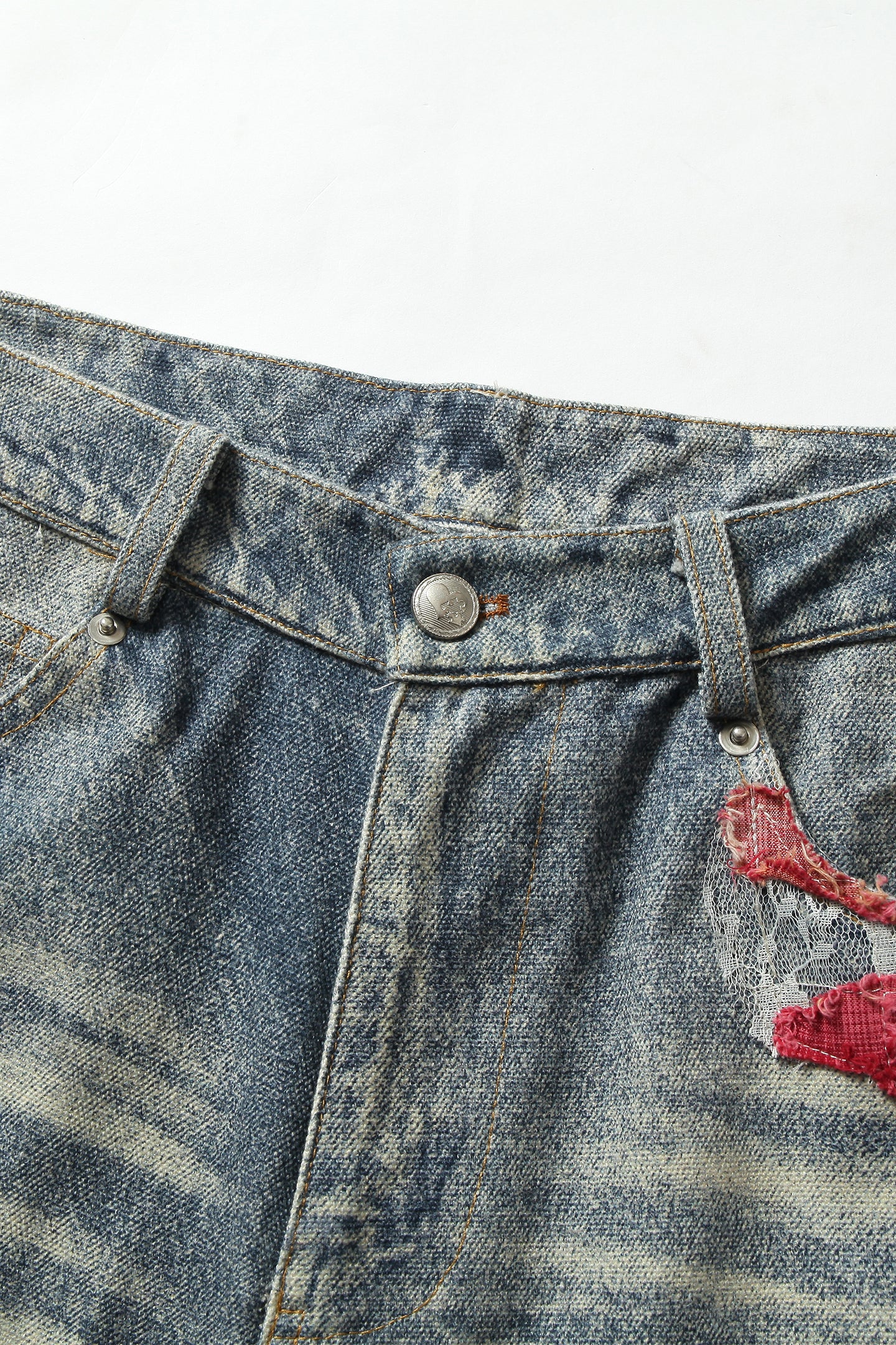 YADcrew | Sunset Cloud Lace Print Jeans - PSYLOS 1, YADcrew | Sunset Cloud Lace Print Jeans, Jeans, YADcrew•JAPAN, PSYLOS 1