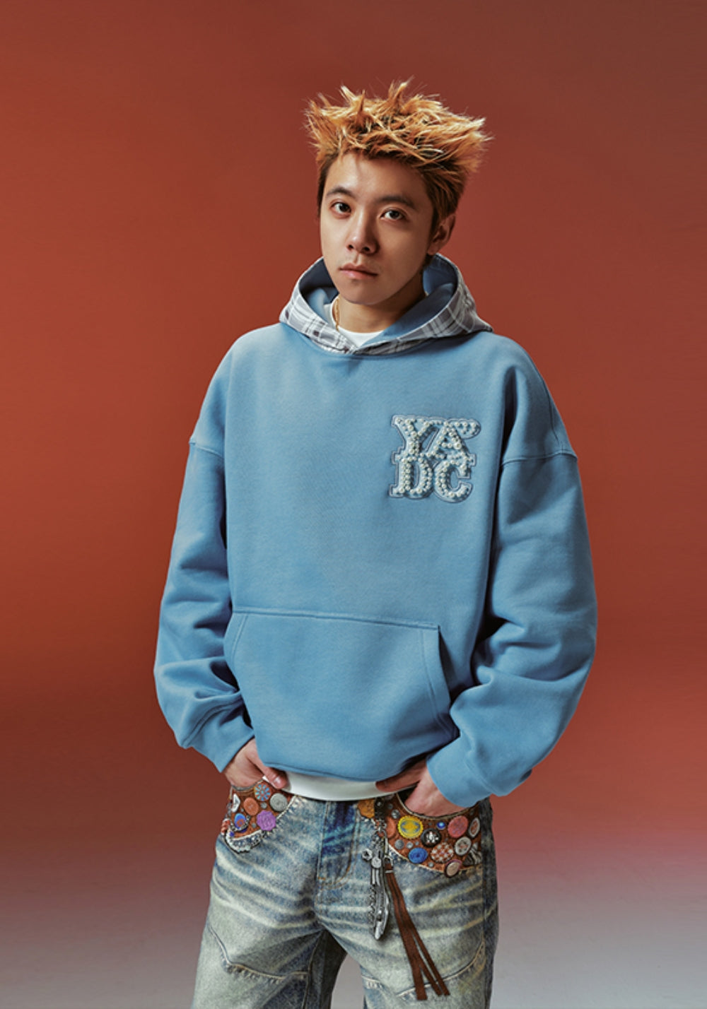 YADcrew丨YADcrew Distorted Grid Hoodie-Blue - PSYLOS 1, YADcrew丨YADcrew Distorted Grid Hoodie-Blue, Hoodie, YADcrew, PSYLOS 1