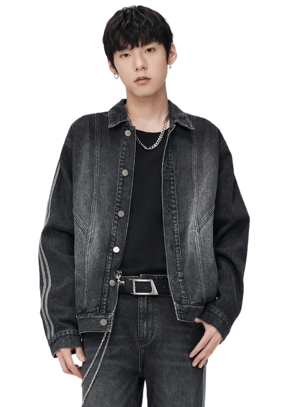 Denim jacket side sales stripe