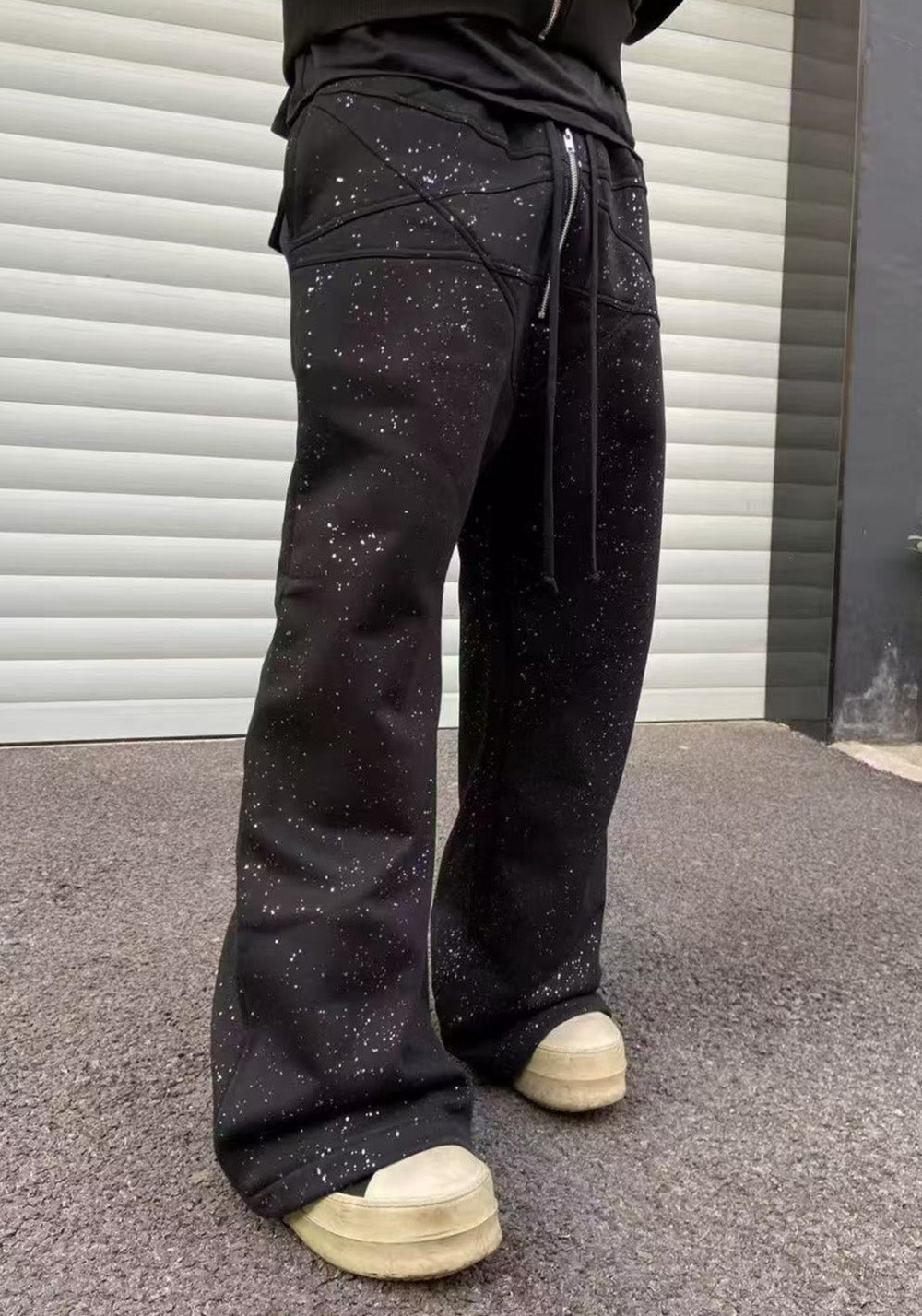 Disark│Silver Glitter Pentagram Sweatpants - PSYLOS 1, Disark│Silver Glitter Pentagram Sweatpants, Pants, Disark, PSYLOS 1