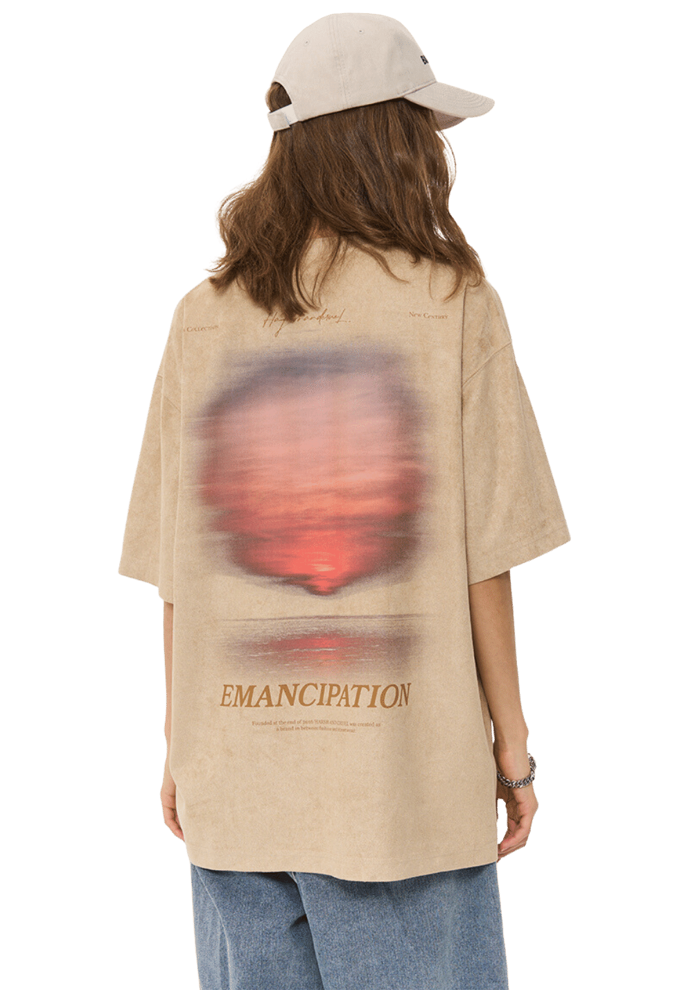 Handpainted Sunset Suede Tee - PSYLOS 1, Handpainted Sunset Suede Tee, T-Shirt, HARSH AND CRUEL, PSYLOS 1