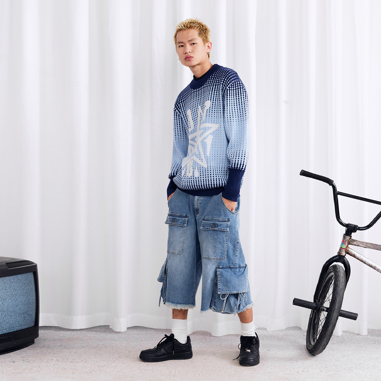 Jacquard Gradient Sweater - PSYLOS 1, Jacquard Gradient Sweater, Sweater, Burnin, PSYLOS 1