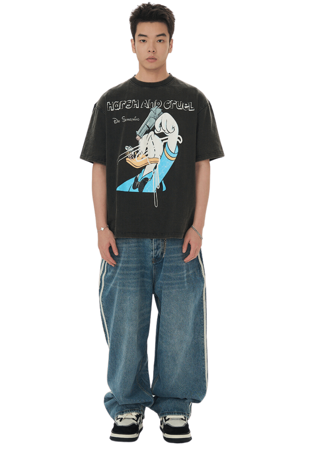 Heavy Duty Spoof Duck Distressed T-Shirt - PSYLOS 1, Heavy Duty Spoof Duck Distressed T-Shirt, T-Shirt, HARSH AND CRUEL, PSYLOS 1