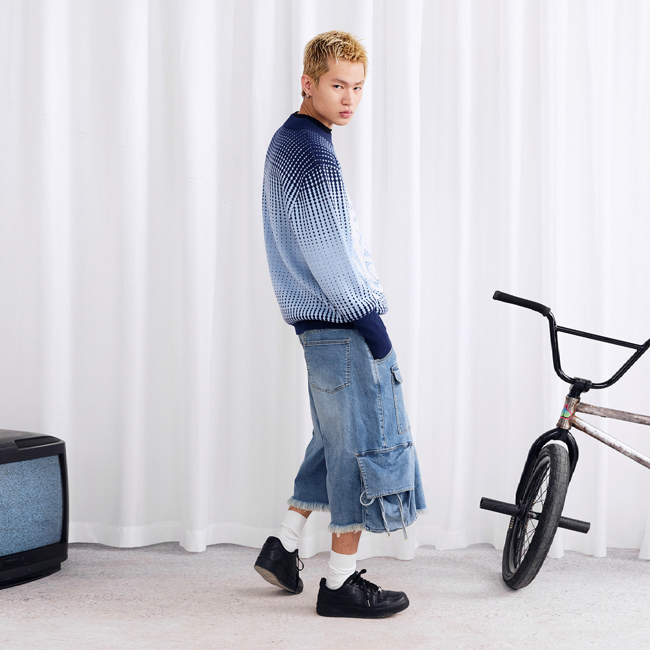 Jacquard Gradient Sweater - PSYLOS 1, Jacquard Gradient Sweater, Sweater, Burnin, PSYLOS 1